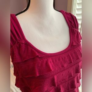AB Studio Azalea Layered Top with Cap Sleeves Size Large